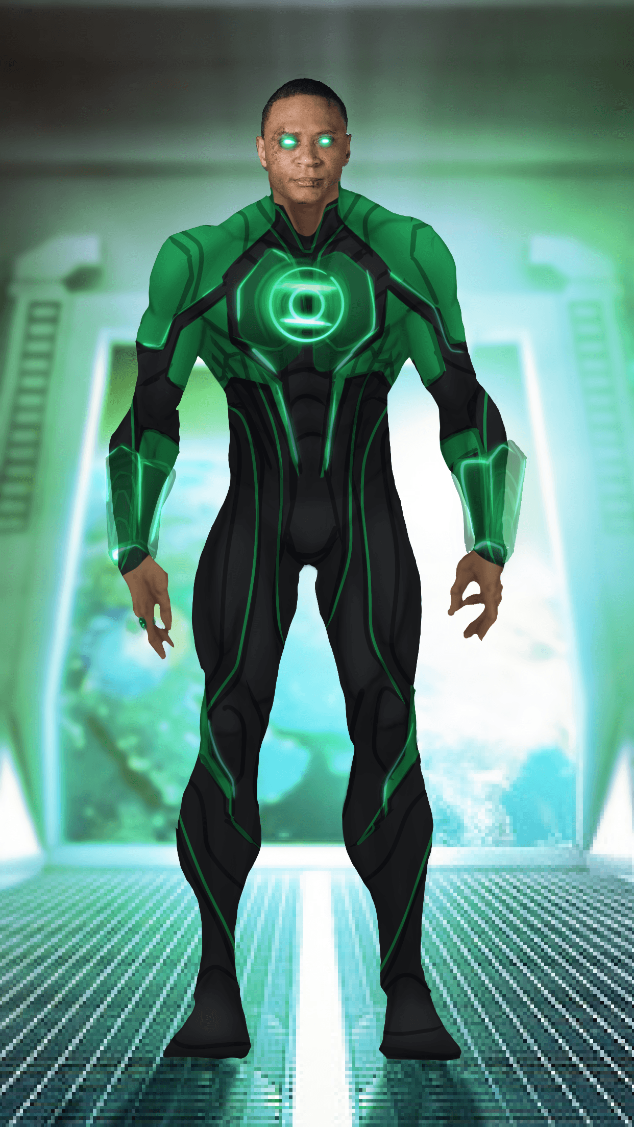 1242x2208 Green Lantern (John Diggle) Quick Redesign. Green lantern cosplay, John stewart green lantern, Green lantern
