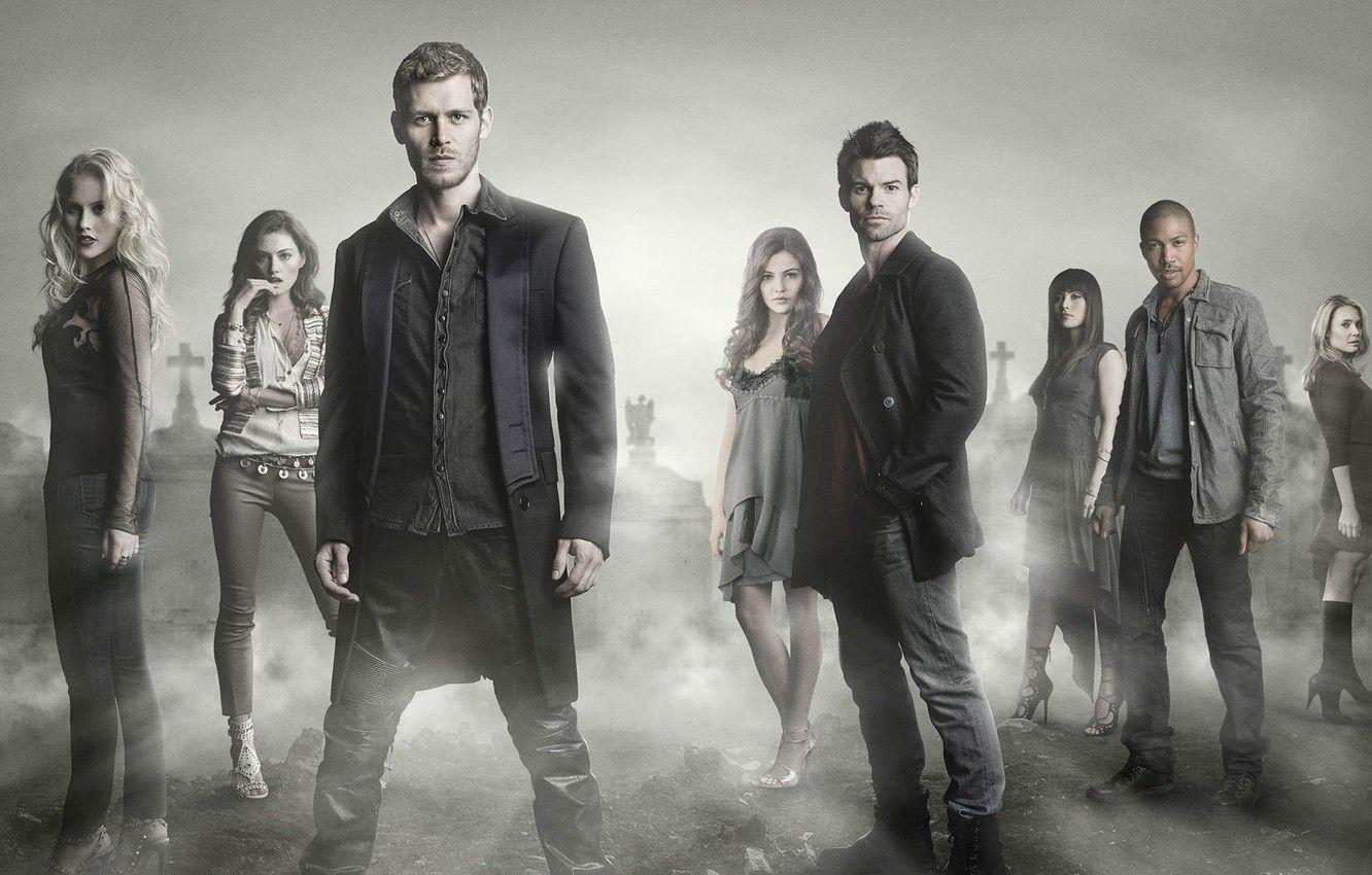 1332x850 Wallpaper The Vampire Diaries, fog, actors, cemetery, Joseph Morgan, Phoebe Tonkin, cast, actresses, Daniel Gillies, Claire Holt, Charles Michael Davis, The Originals, Danielle Campbell, terror, Niklaus Mikaelson, Hayley Marshall image for desktop