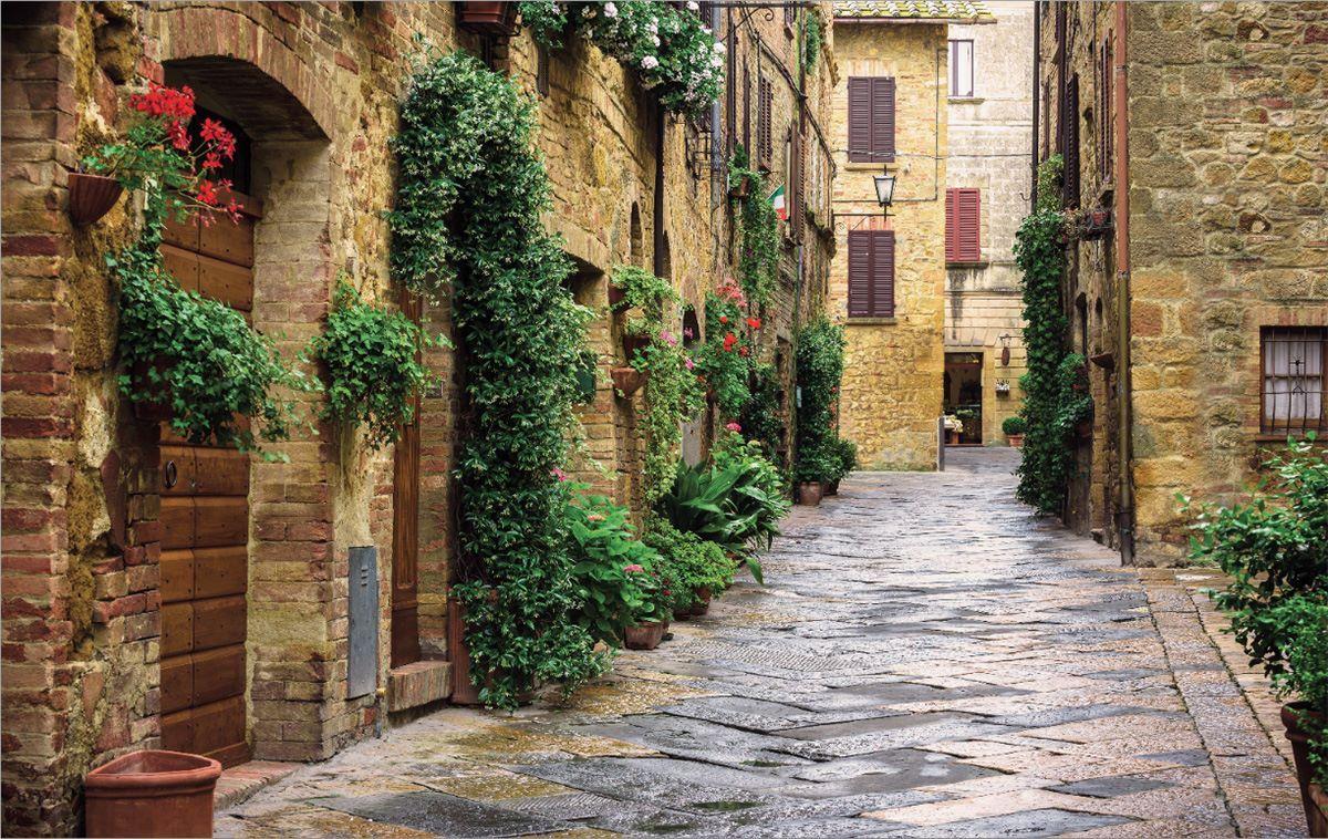 1200x758 Wallpaper mural traditional street view in Tuscany Italy