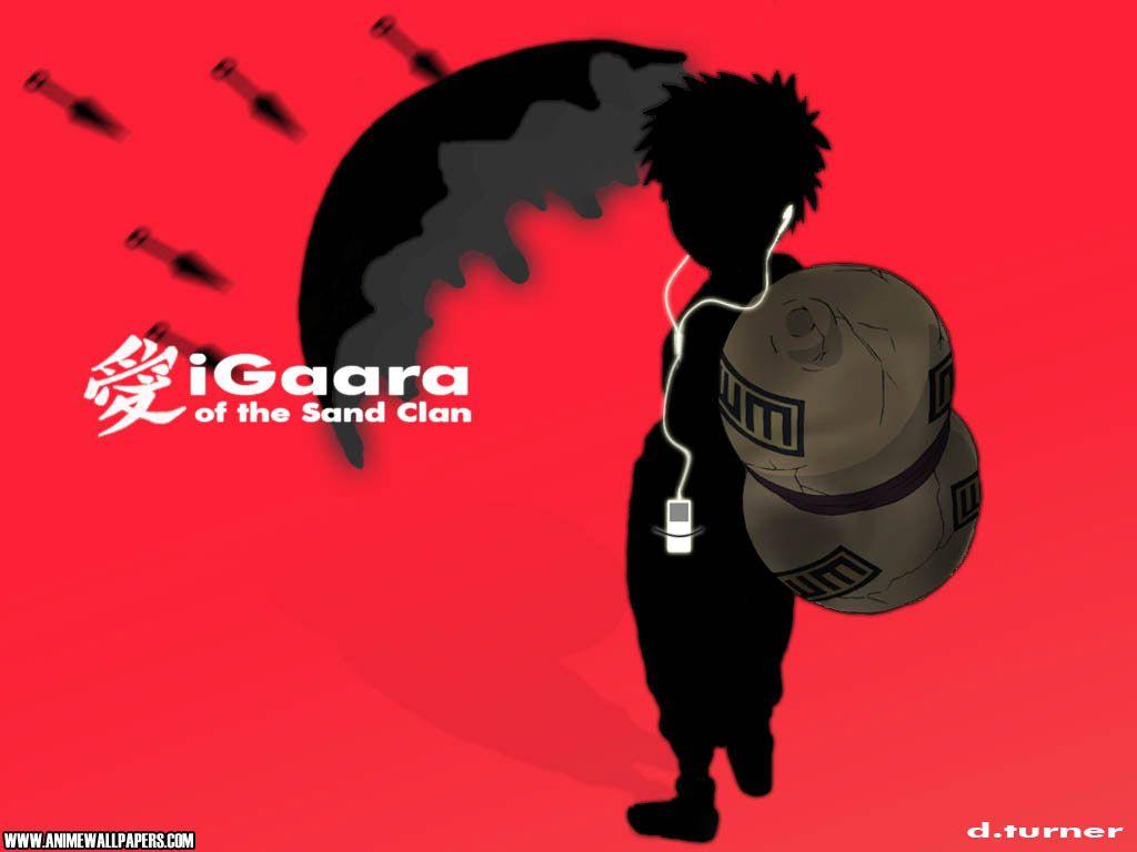 1024x768 Gaara naruto shippuden ipod silhouettes simple background