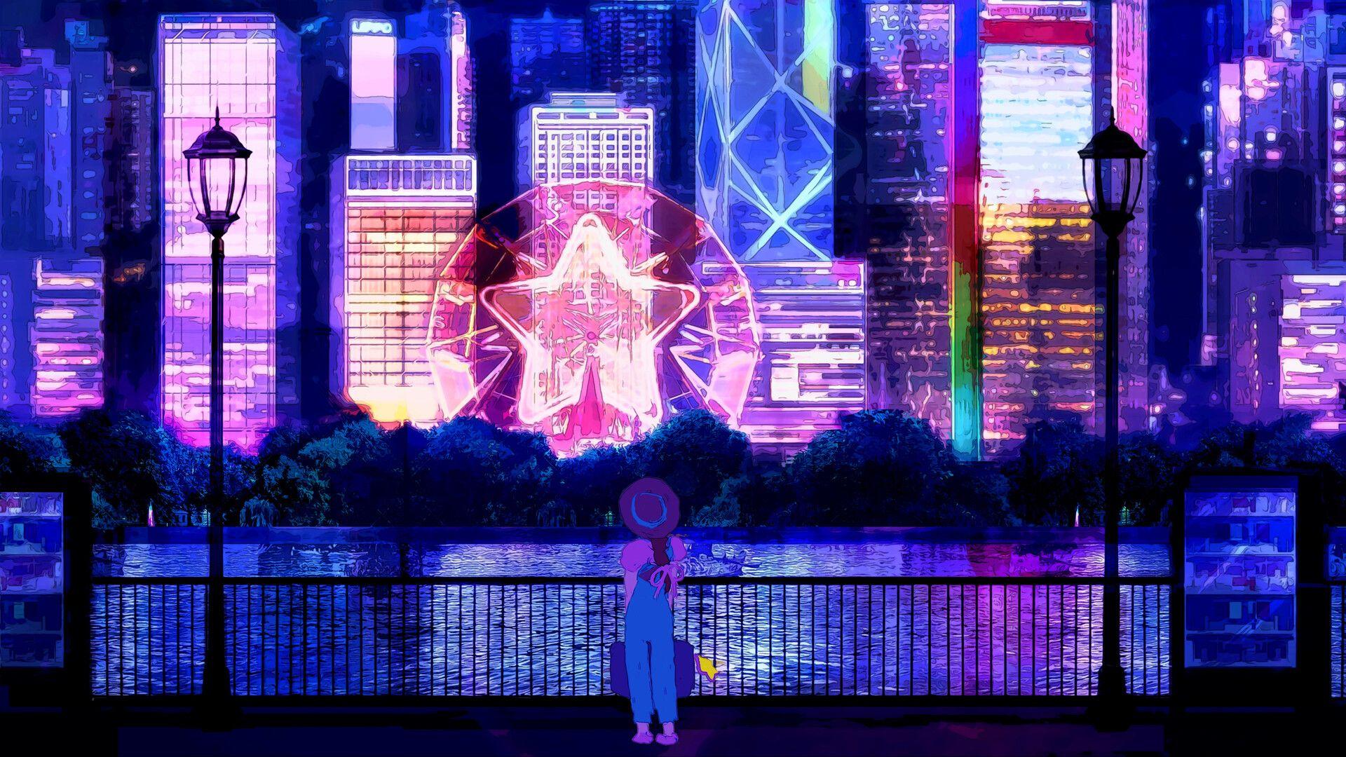 1920x1080 Arriving in The City [Neon Nights contest], Brant- Bi