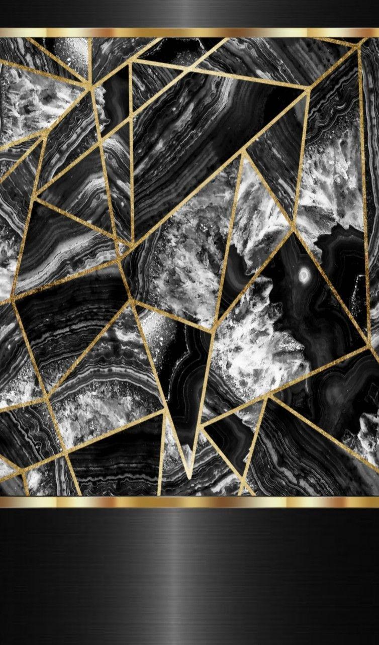 754x1283 Black And Gold Marble Wallpaper