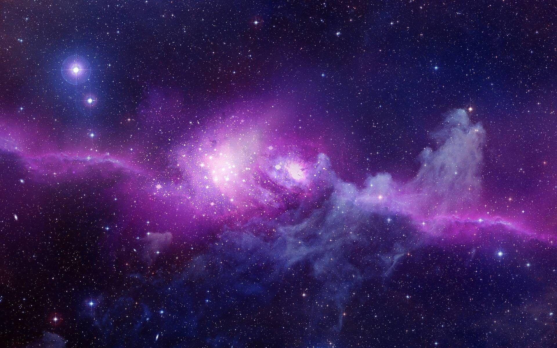 Kawaii Galaxy Pastel Purple Background