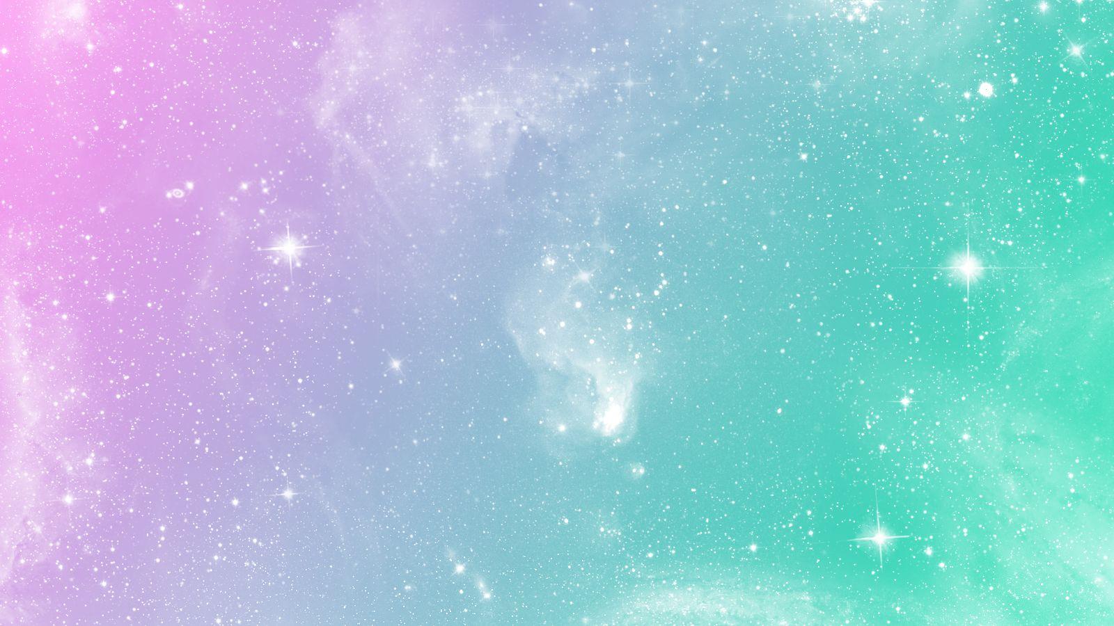 Pastel Aesthetic Green Galaxy Background