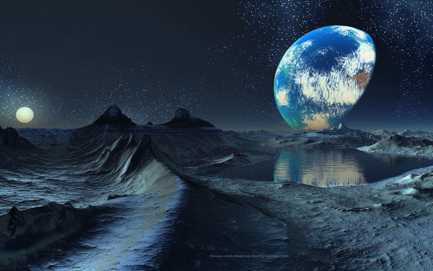 1440x900 Earth From Moon Wallpaper