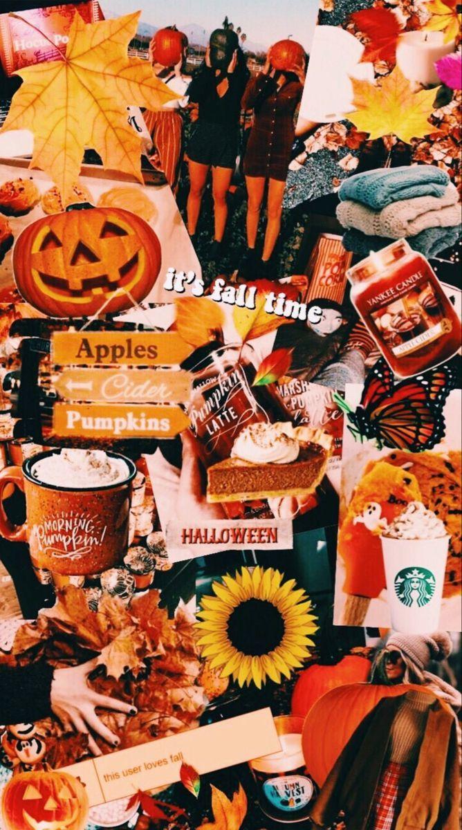 Download Cute Aesthetic Halloween Pumpkin Collage Wallpaper  Wallpaperscom