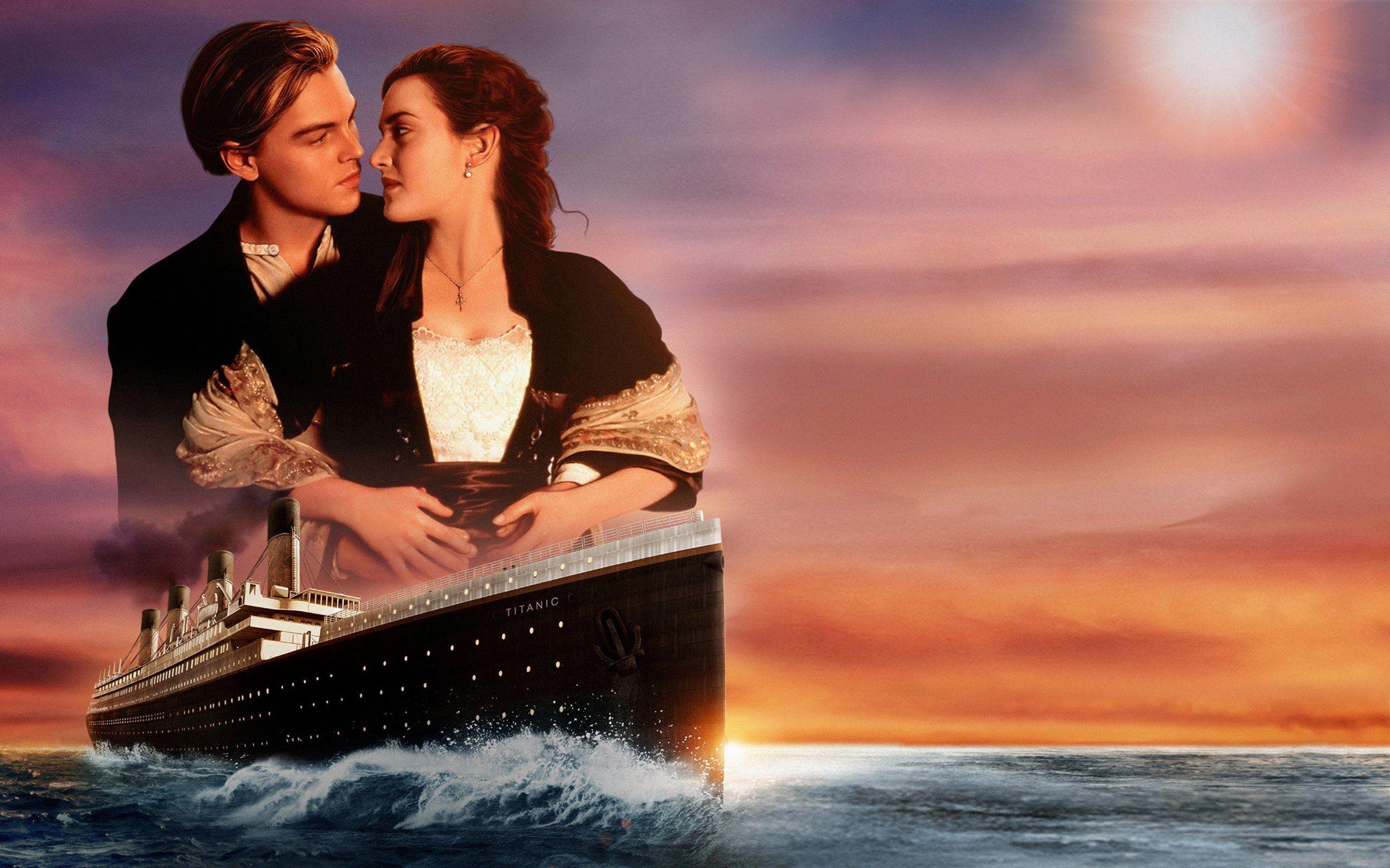 2560x1600 ship, Rose, Leonardo, Dicaprio, Kate, Winslet, Titanic, Love, Sunset, Couple, Jack, Dawson Wallpaper HD / Desktop and Mobile Background