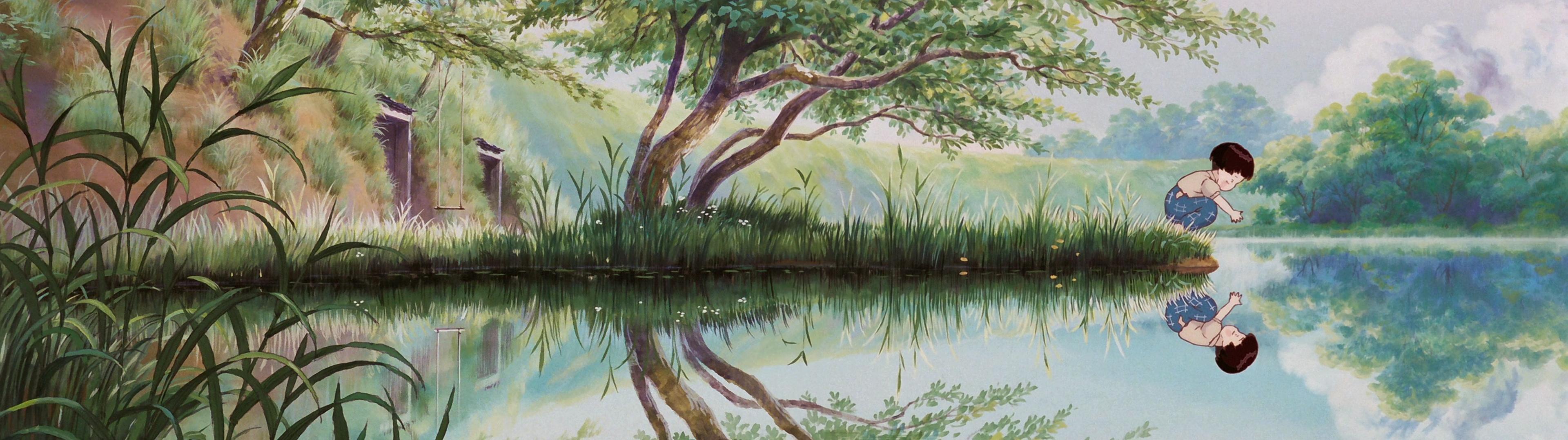 3840x1080 Dual monitor Grave Of The Fireflies wallpaper, HD background