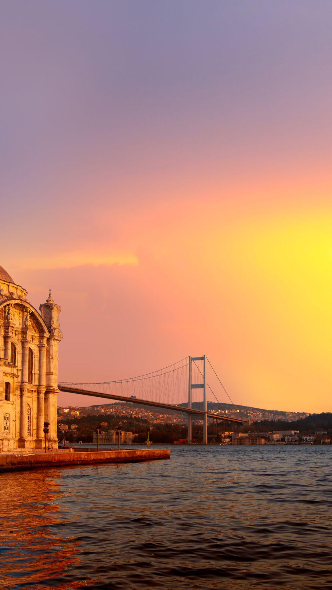 1080x1920 City, Istanbul Turkey, Ortakoy Mosque, Bosphorus Bridge, öy Mosque HD Wallpaper