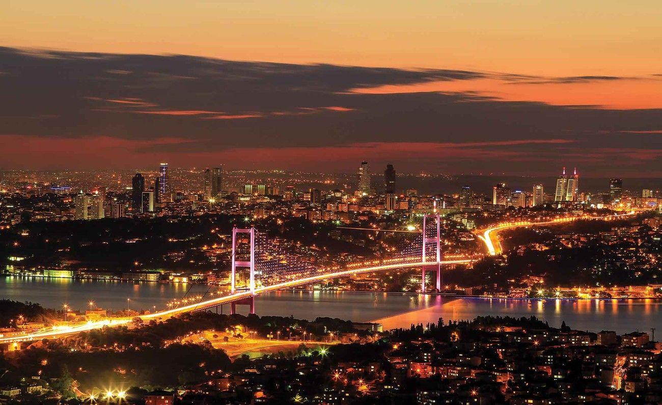 1300x796 City Skyline Istanbul Bosphorus Wall Paper Mural
