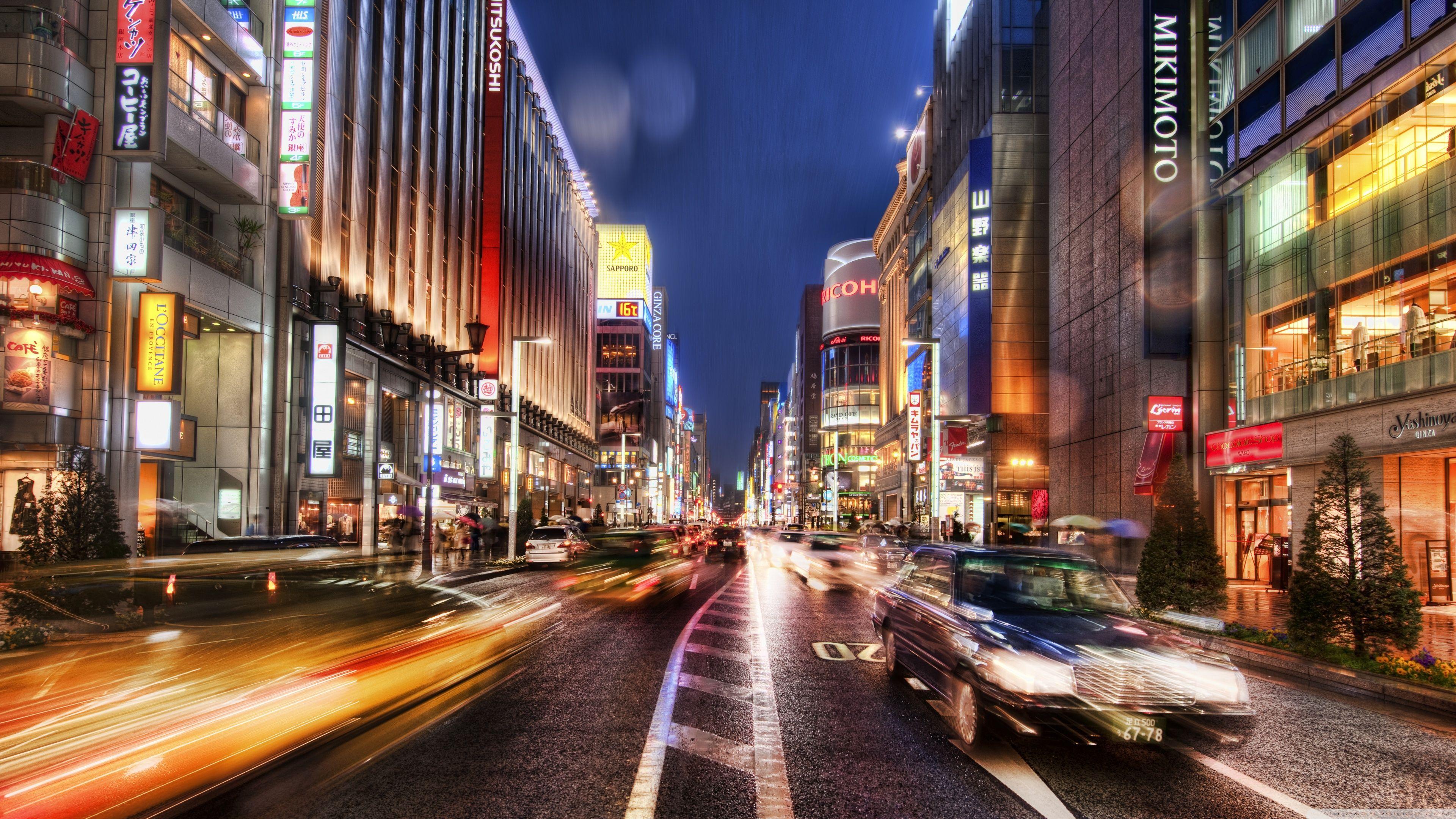 3840x2160 Tokyo Street View Night