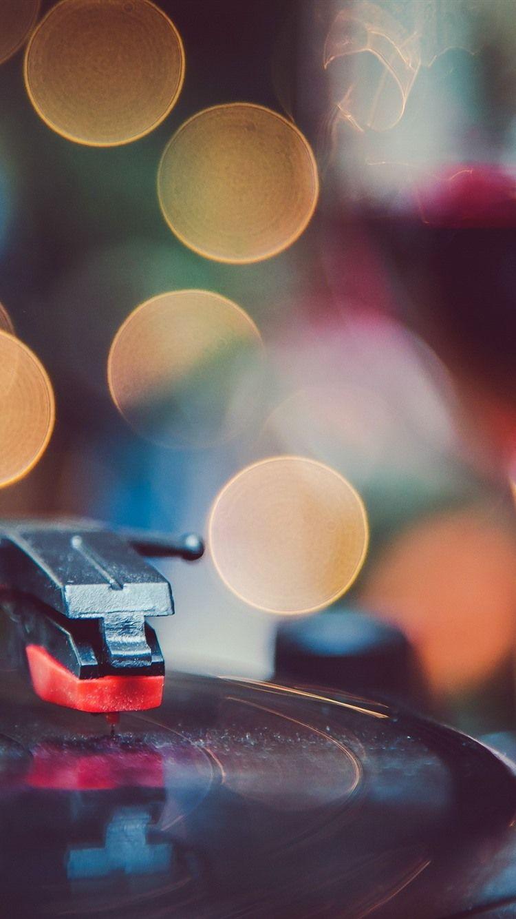 750x1334 Wallpaper Record player, light circles, hazy 2560x1600 HD Picture, Image