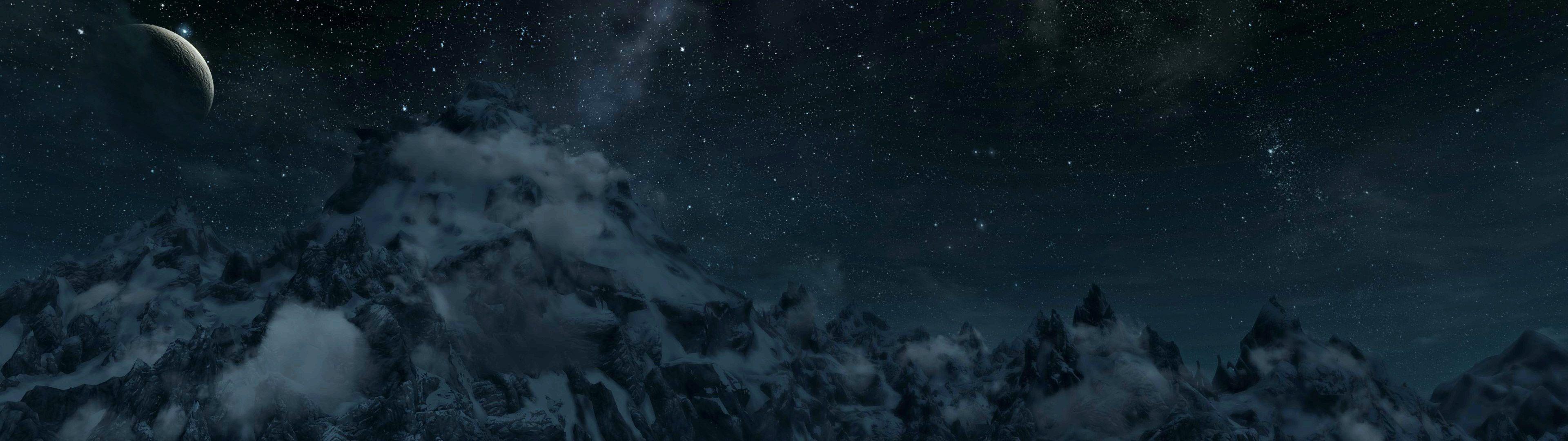 3840x1080 Mountain range panorama (dual screen wallpaper I made) [3840x1080]