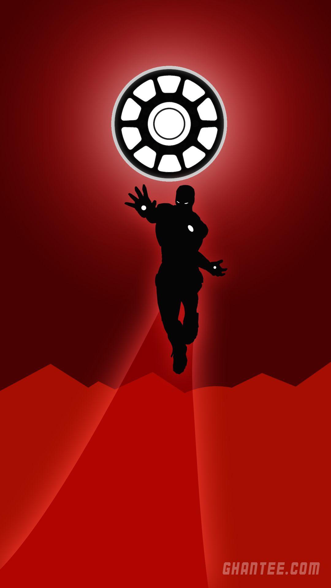 1080x1920 iron man minimalist black and red phone wallpaper