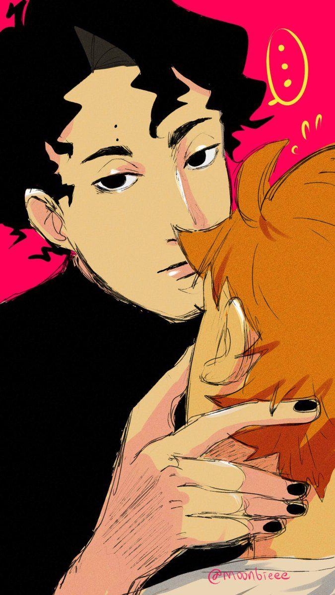675x1200 ハイキュー「SakuAtsuHina doodle for my phone wallpap」. Bie.のイラスト