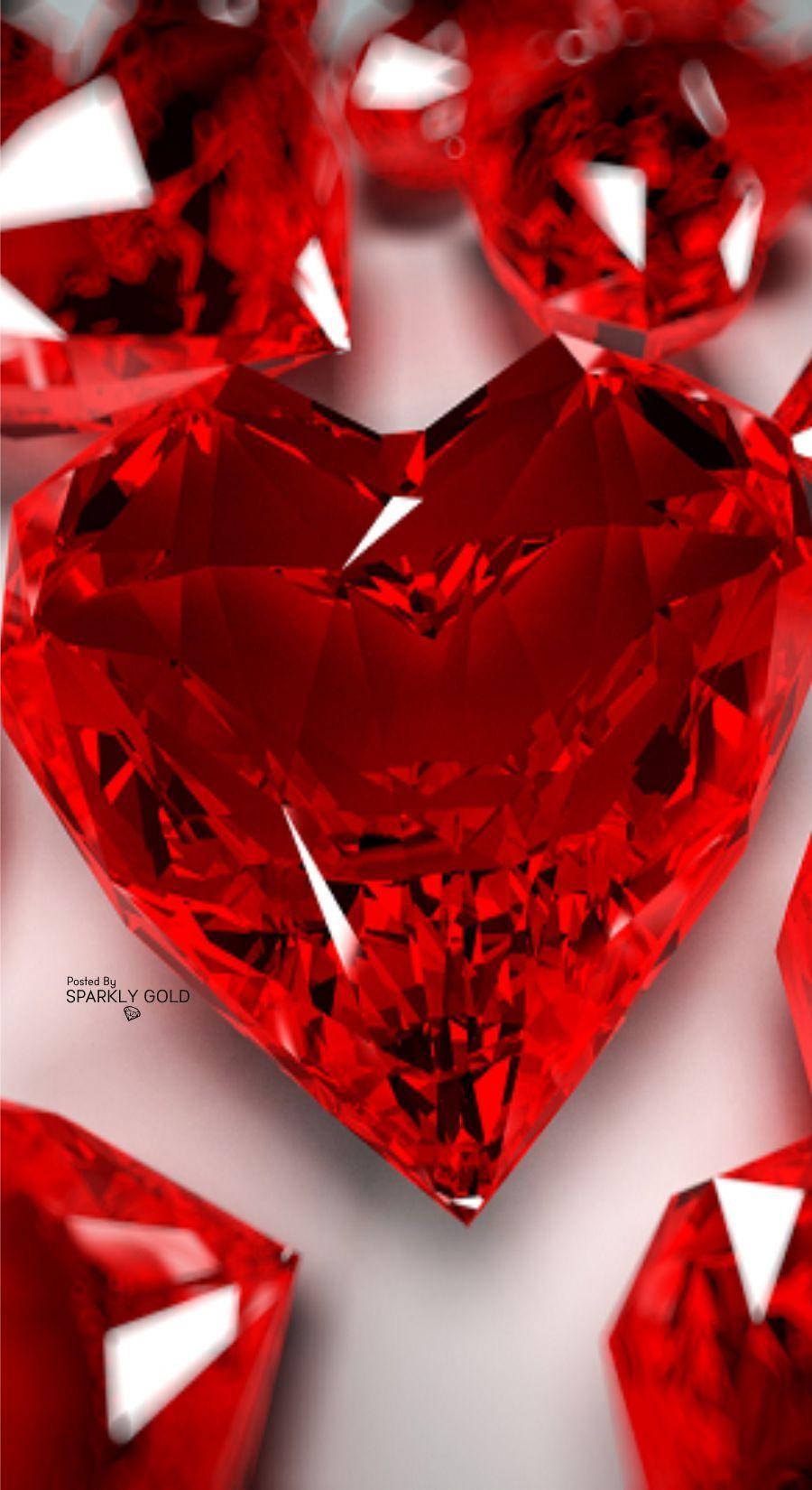 900x1650 Red Crystal Heart. Shades of red, Red aesthetic, Lady