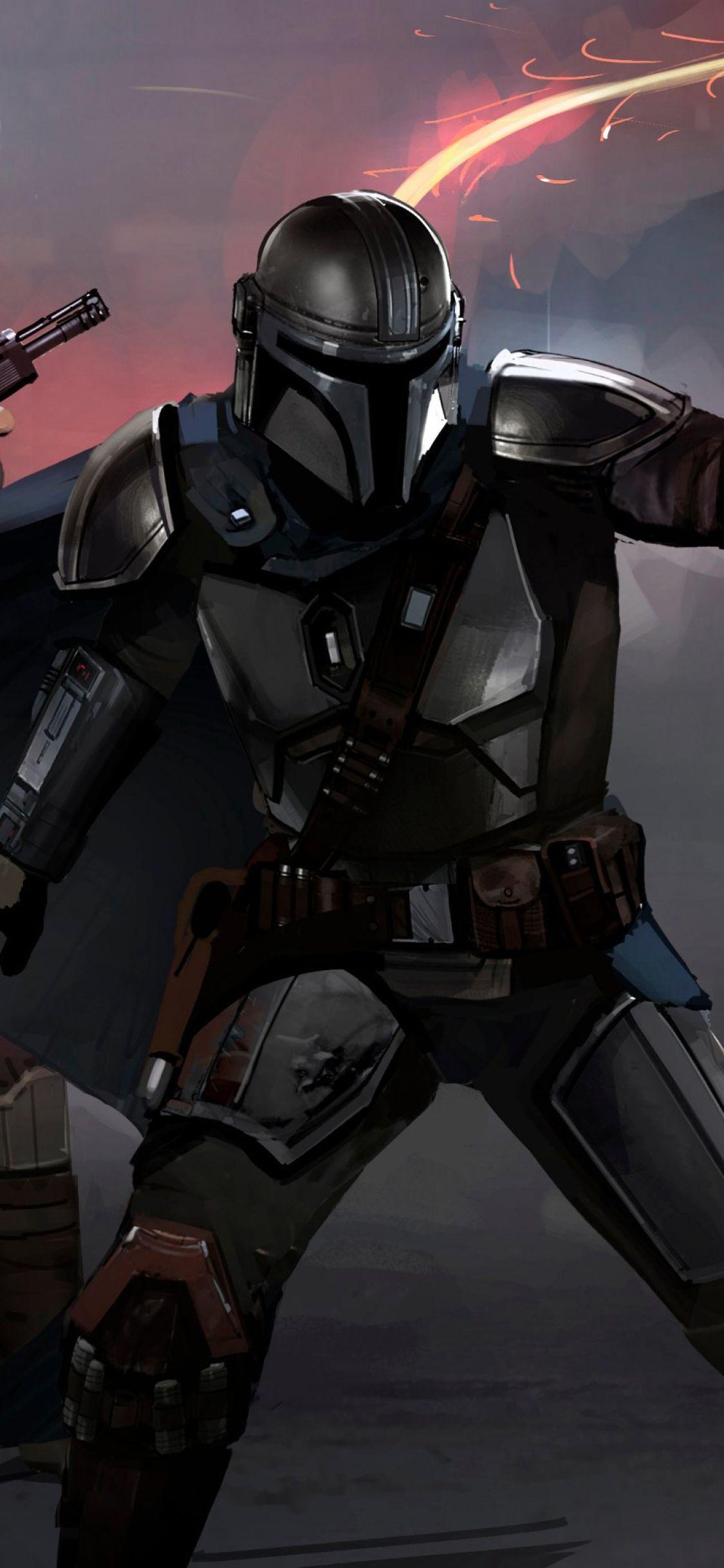 1125x2436 Mandalorian Stormtrooper Fighting iPhone XS, iPhone iPhone X Wallpaper, HD TV Series 4K Wallpaper, Image, Photo and Background
