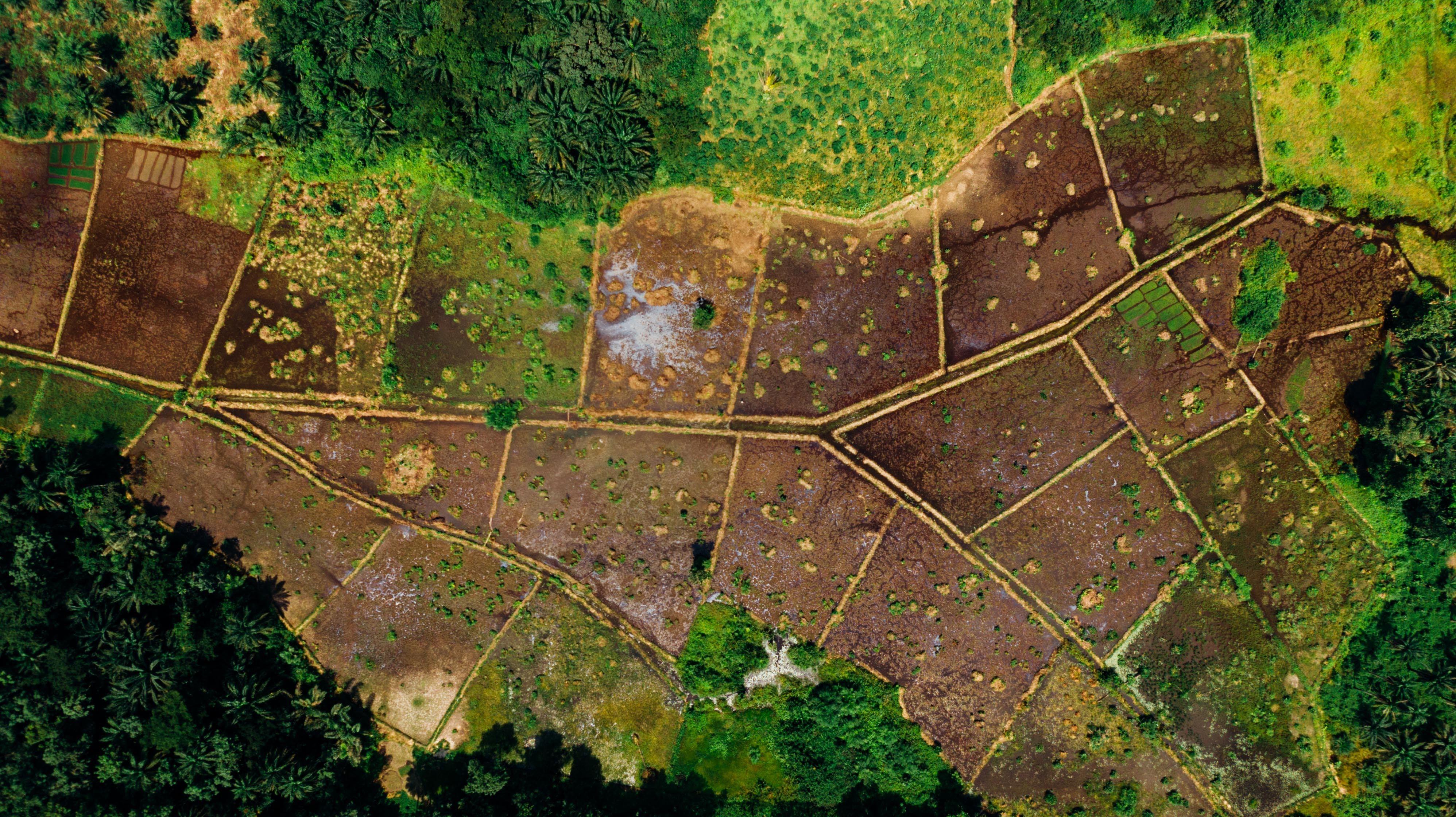 3992x2242 Aerial View of Plots Of Farm Land · Free