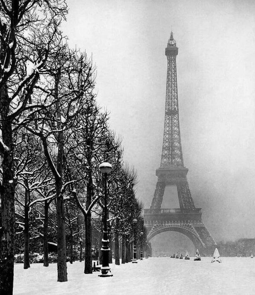 1080x1249 History In Picture on Instagram: “Eiffel Tower in Paris during snow season, 1928.”. Paris landmarks, Eiffel tower art, Eiffel tower