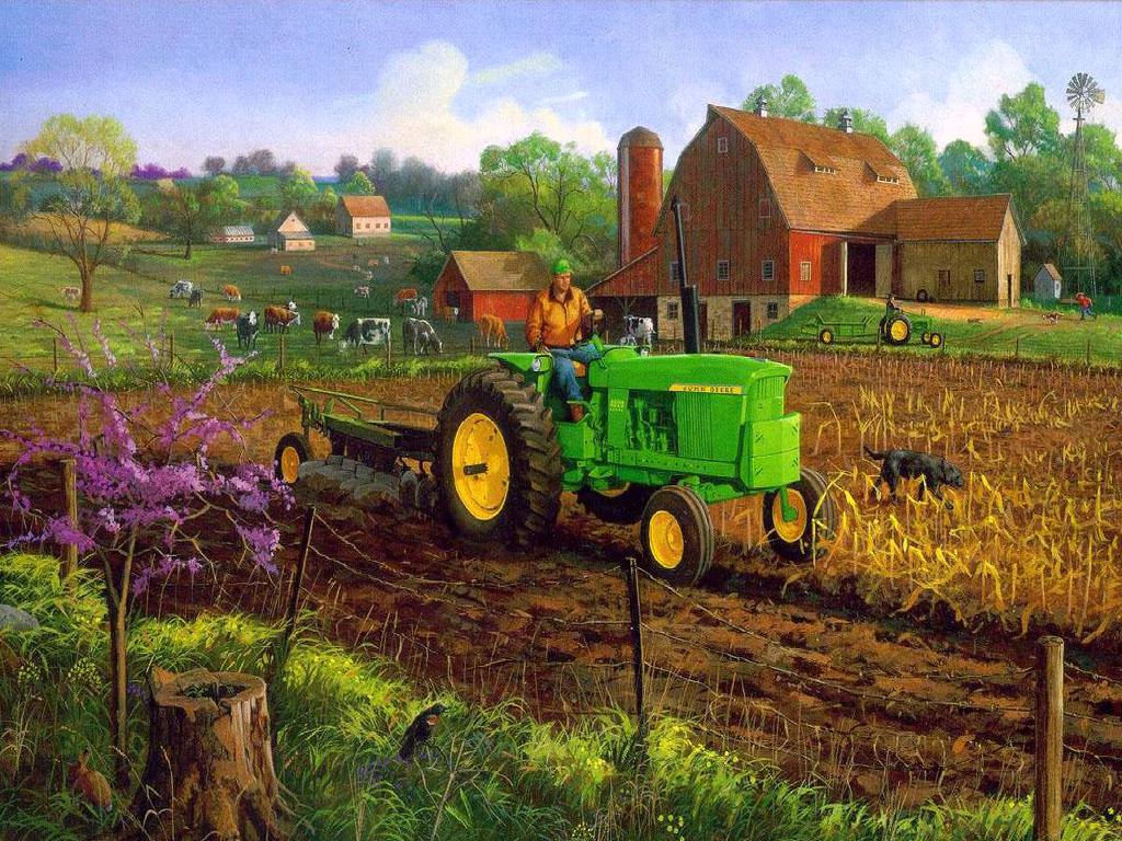 1024x768 Free Farm Wallpaper