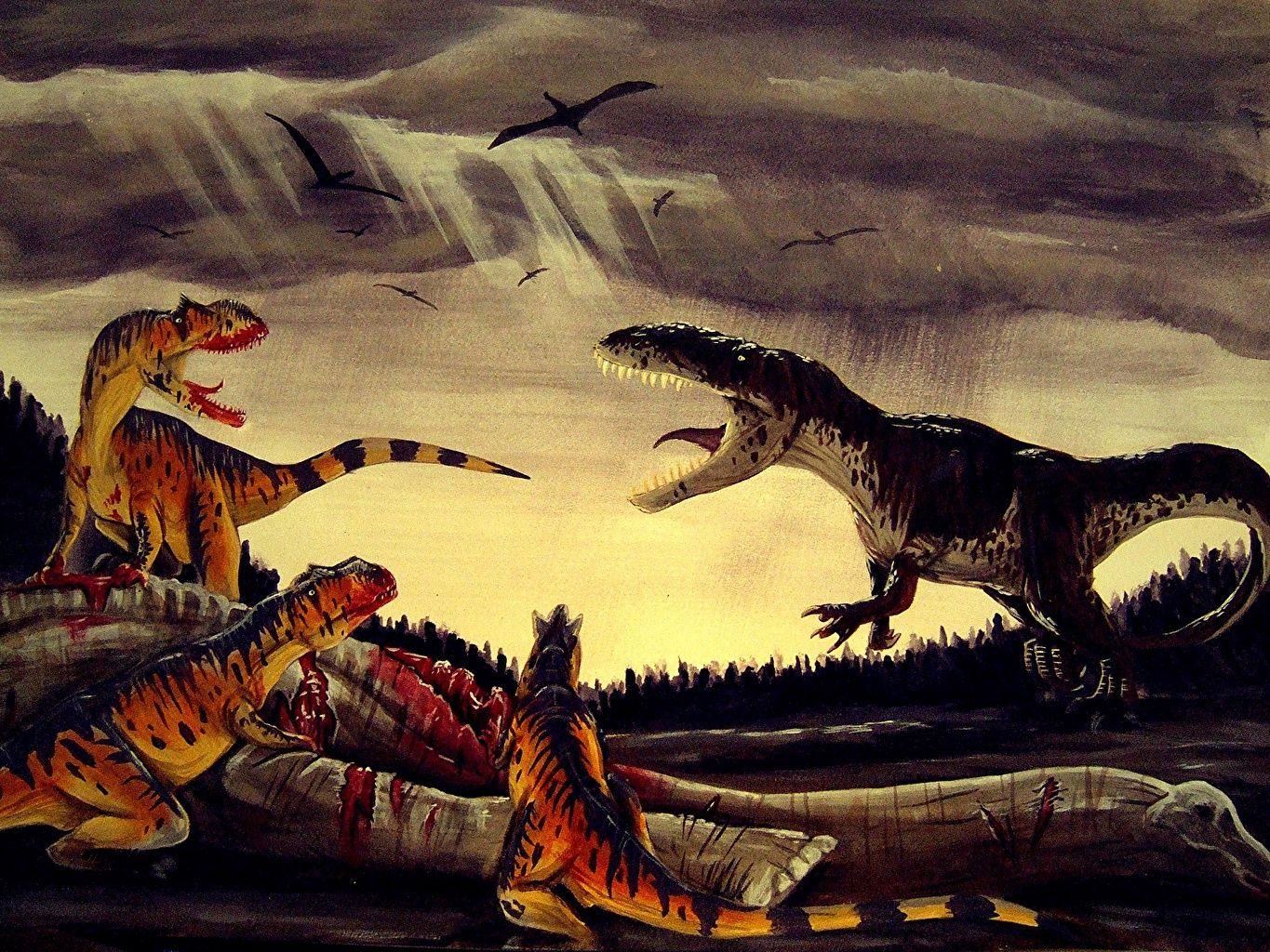 1365x1024 Picture Alexander Lovegrove Dinosaurs Torvosaurus and Allosaurus