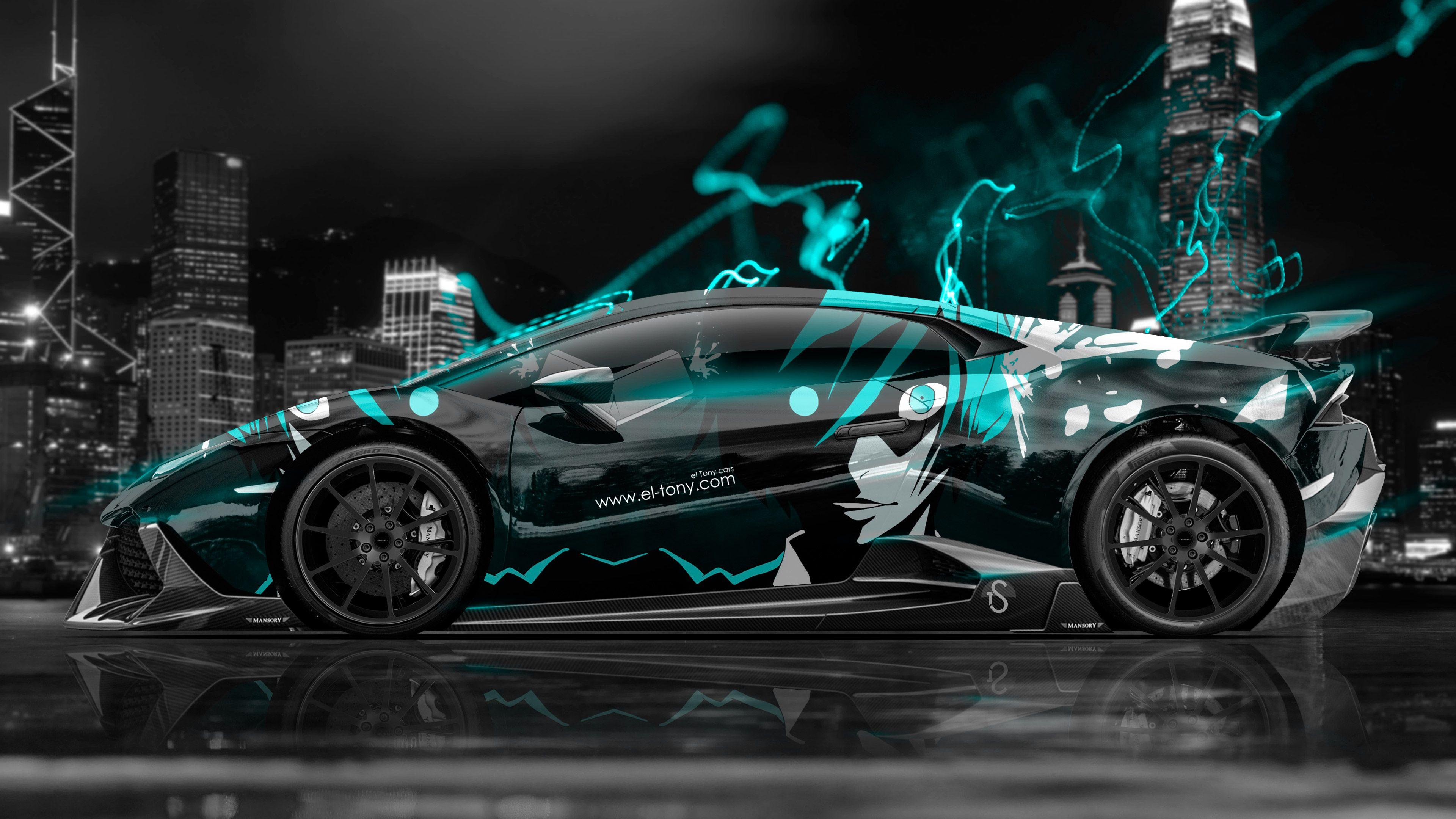 3840x2160 4K Lamborghini Huracan Mansory Tuning Anime Aerography City Car 2015