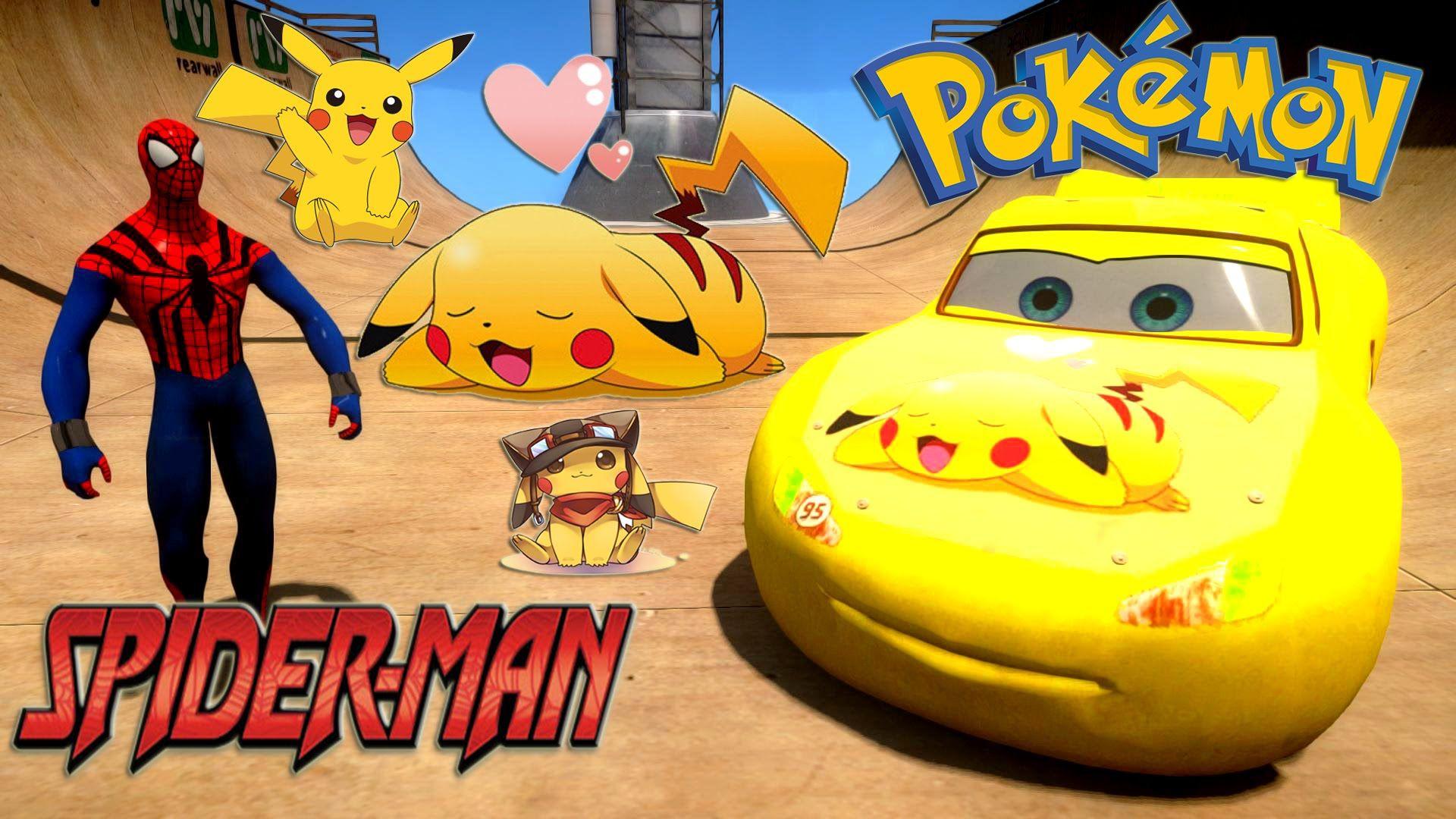 1920x1080 SPIDERMAN RED & LIGHTNING MCQUEEN PIKACHU POKEMON CARS EPIC PARTY