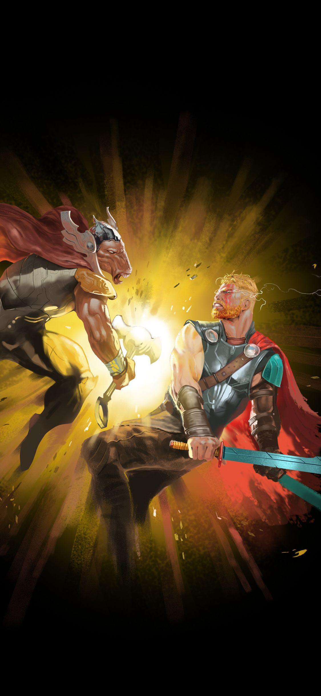1125x2436 Odinson Vs Beta Ray Bill iPhone XS, iPhone iPhone X HD 4k Wallpaper, Image, Background, Photo and Picture