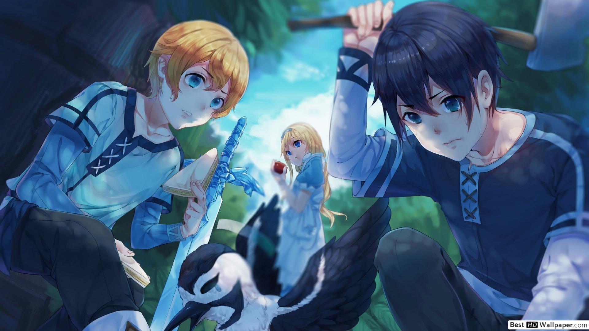 1920x1080 Sword Art Online, Kirito & Alice Zuberg HD wallpaper download