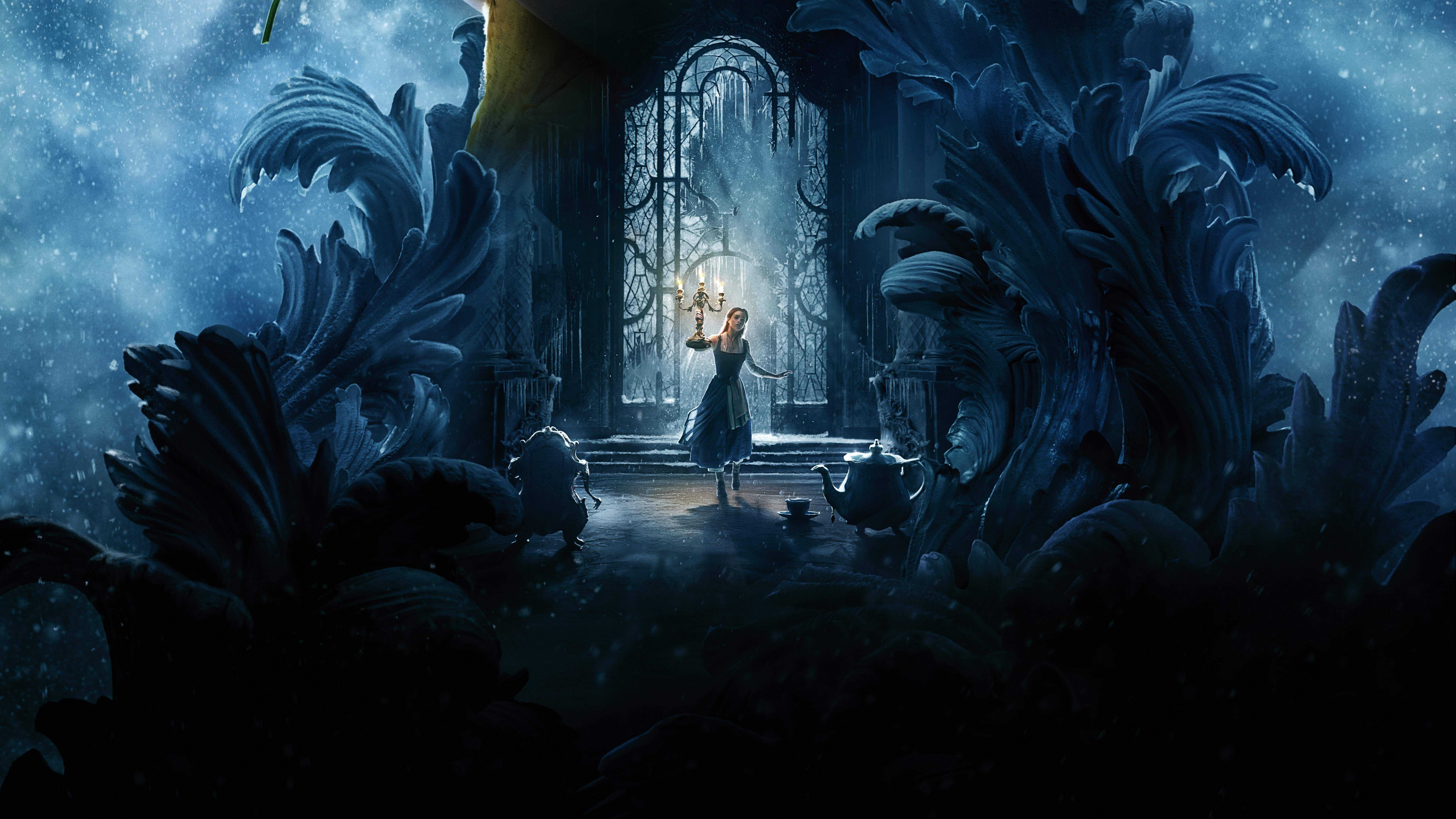 7680x4320 Beauty And The Beast Belle And Lumiere UHD 8K Wallpaper