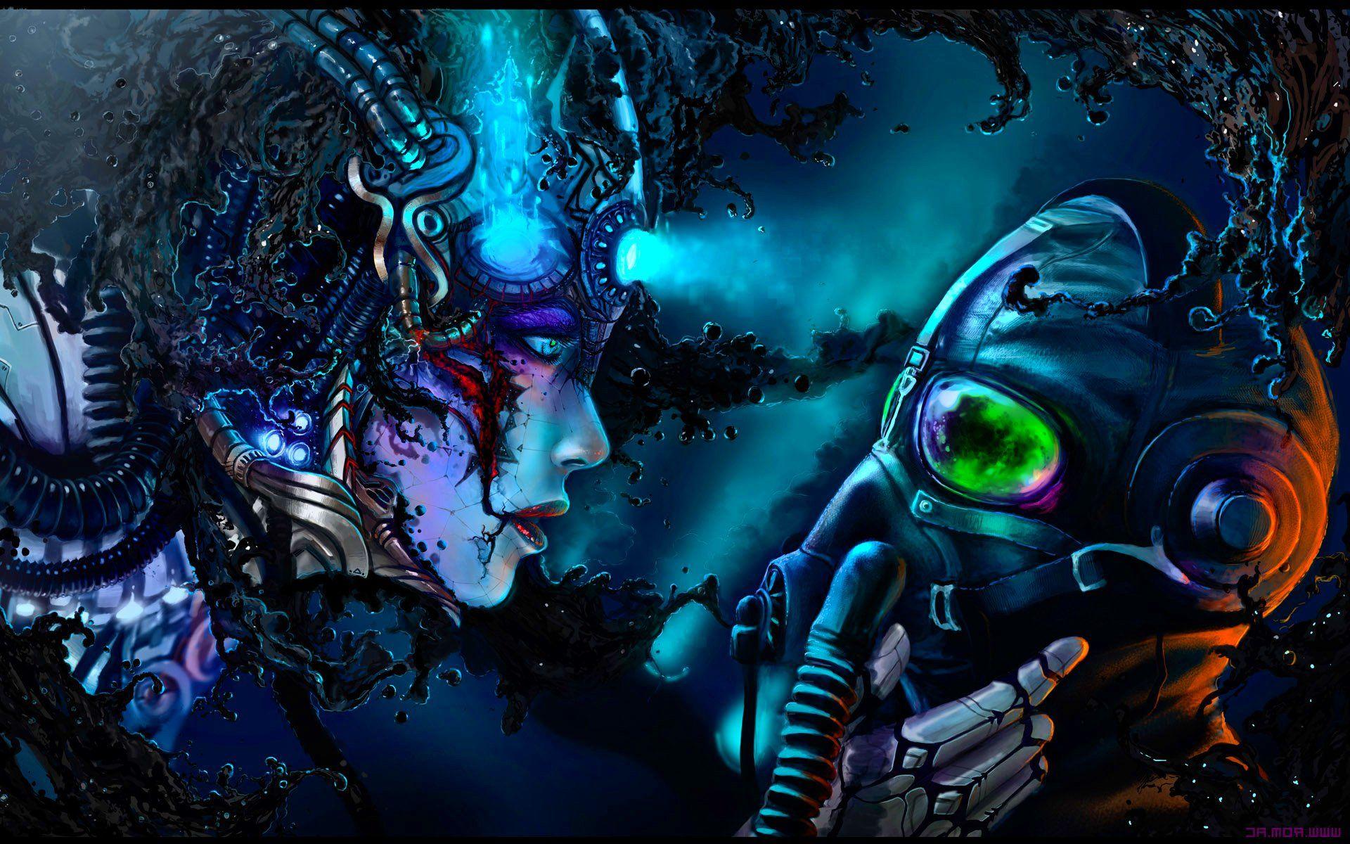 1920x1200 dark, Art, Artwork, Fantasy, Artistic, Original, Psychedelic, Horror, Evil, Creepy, Scary, Spooky, Halloween Wallpaper HD / Desktop and Mobile Background