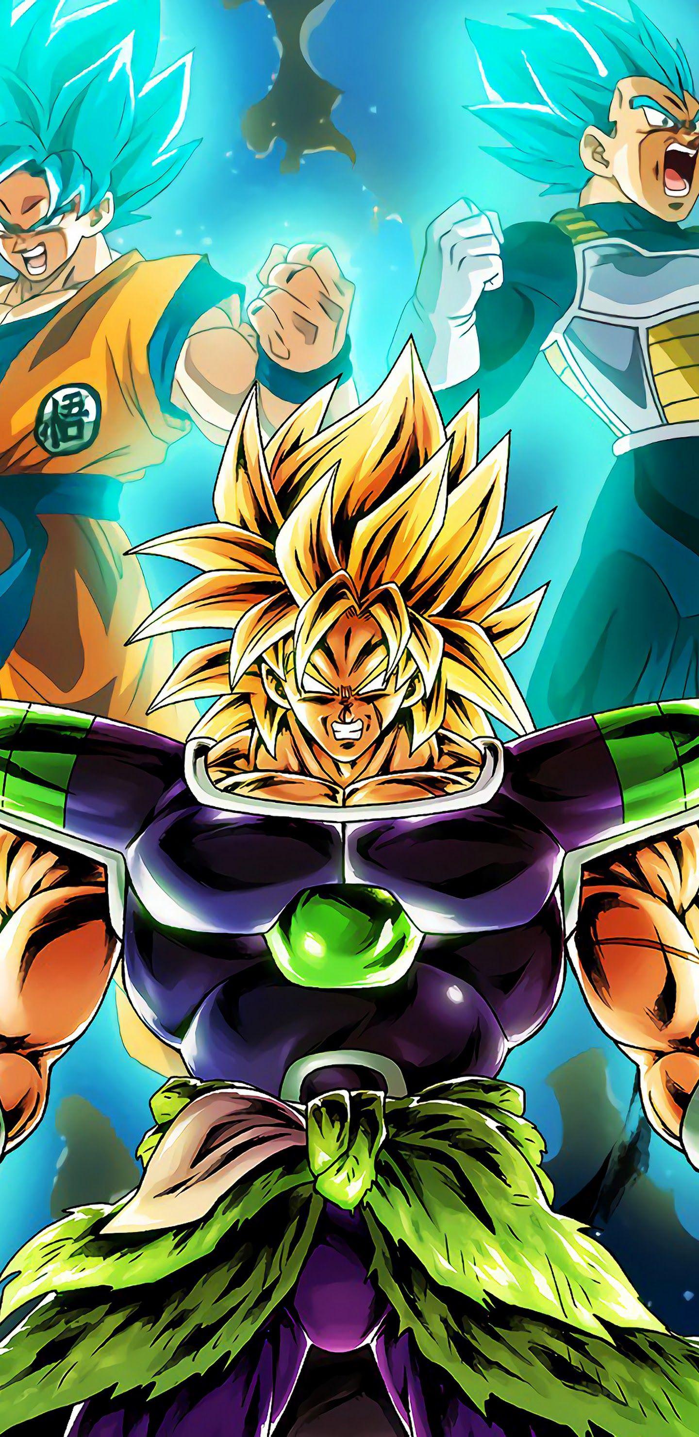 1440x2960 Broly Vegeta Goku Dragon Ball Super: Broly 4K 3840x2160 Wallpaper