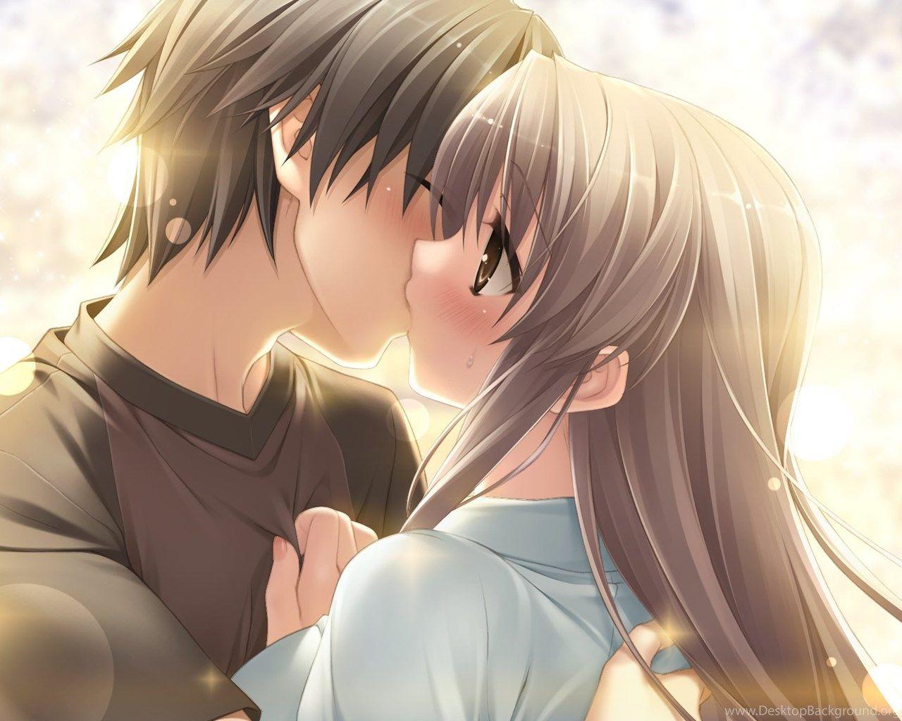1280x1024 Anime Wallpaper Kiss Couple Cute Girl PetPicture Desktop Background