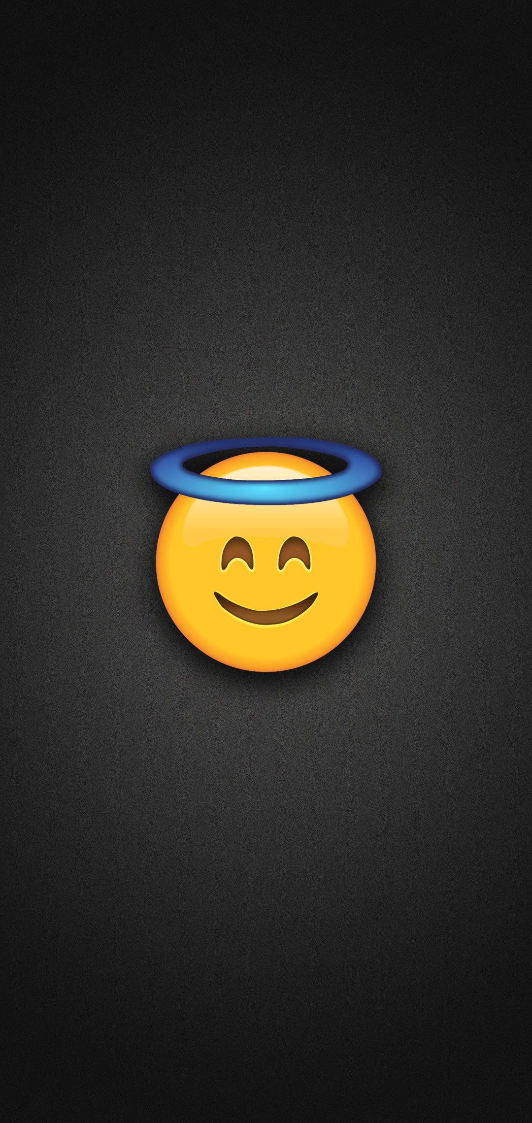 1080x2280 Smiling Face with Halo Phone Wallpaper