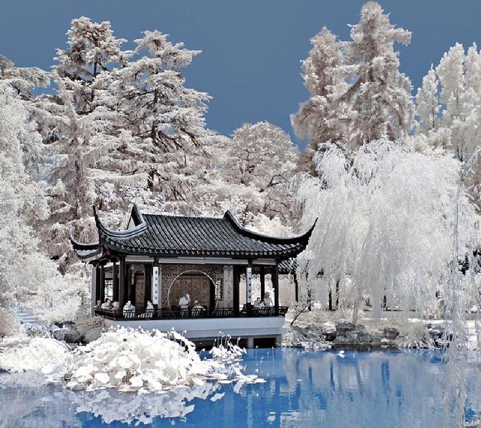 960x854 Chinese Garden Wallpaper, Droid Gallery. Chinese garden, Winter garden, Garden design