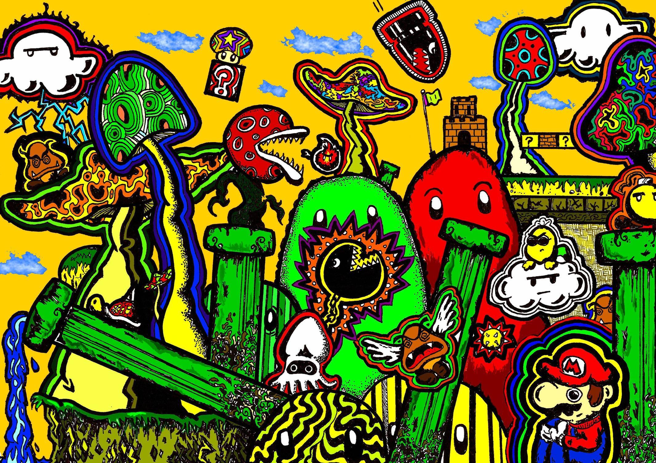 2131x1505 Free download Trippy Mario Wallpaper Trippy Mario Background [2131x1505] for your Desktop, Mobile & Tablet. Explore Trippy Landscape Wallpaper. Trippy Wallpaper Hd, Psychedelic Wallpaper for Walls, Psychedelic Wallpaper 1080p
