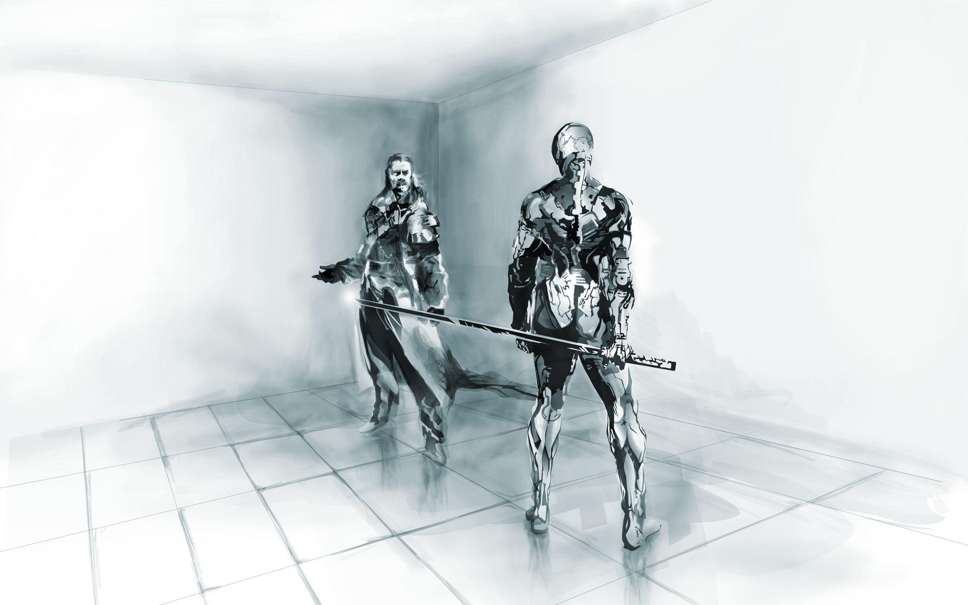 1920x1200 cyborgs metal gear solid artwork revolver ocelot cyborg ninja