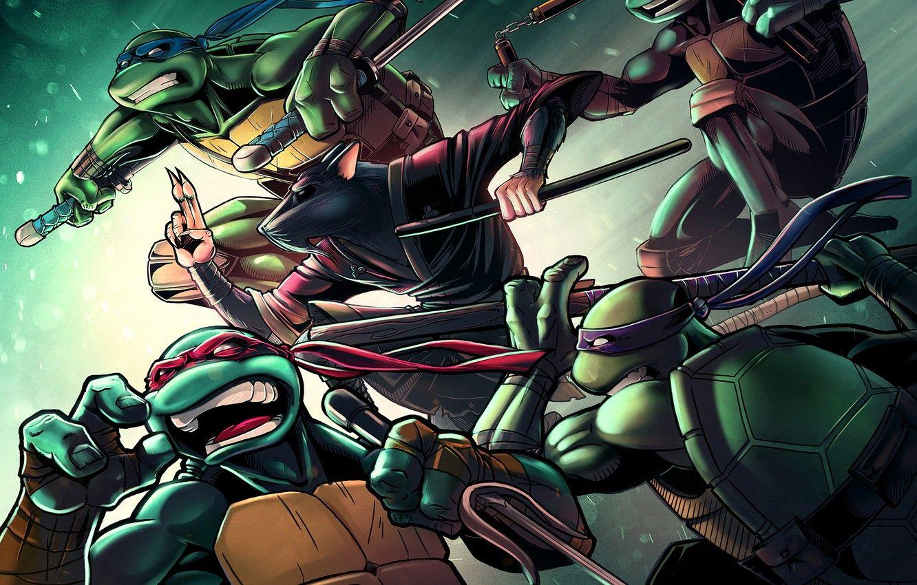 1332x850 Wallpaper turtle, rat, tmnt, mutant, Raphael, Leonardo, Donatello, Splinter, Teenage Mutant Ninja Turtles, Michelangelo image for desktop, section фантастика