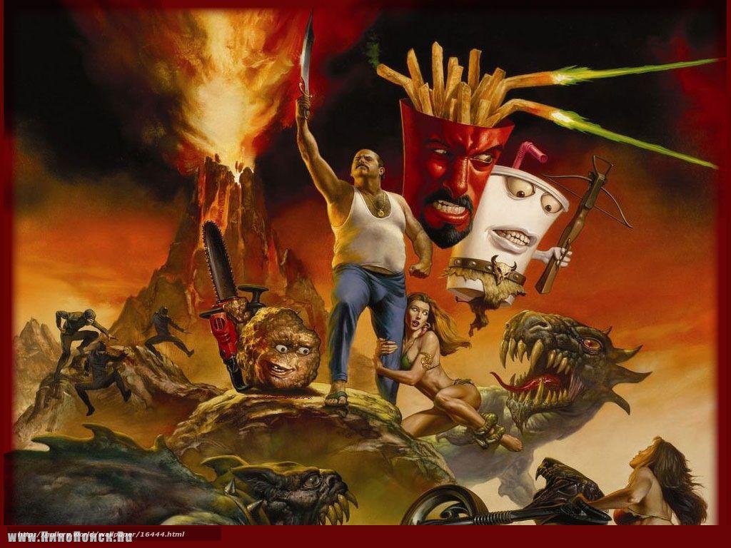 1024x768 Download wallpaper Команда Фастфуд, Aqua Teen Hunger Force Colon Movie Film for Theaters, film, movies free desktop wallpaper in the resolution 1024x768