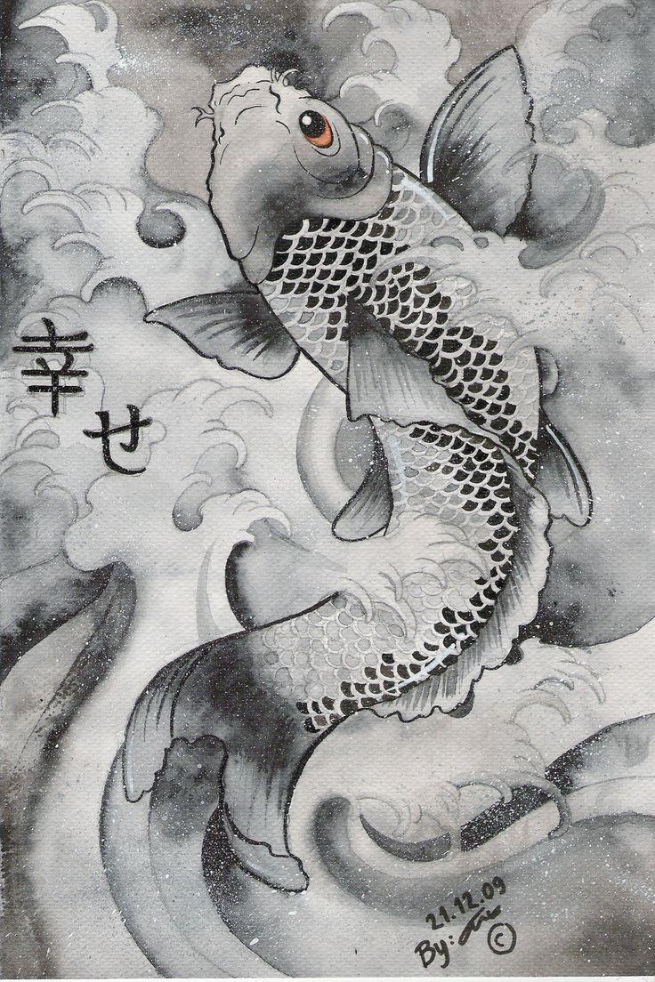 traditional japanese koi fish painting