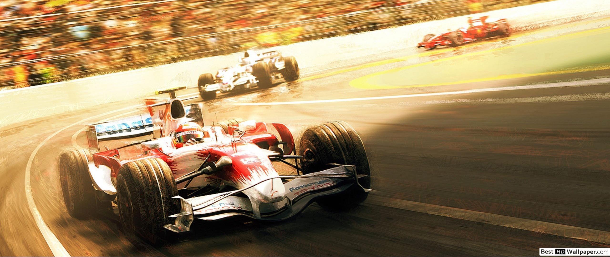 2560x1080 Formula 1 battle for first place HD wallpaper download