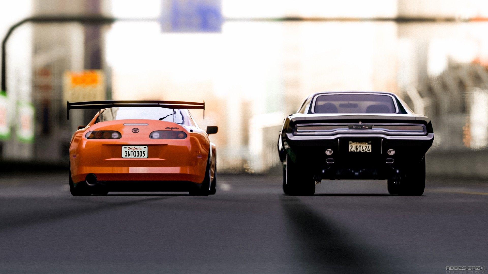 1920x1080 cars, duel, Charger, Dodge, Vin Diesel, Fast and Furious, Toyota Supra, races wallpaper