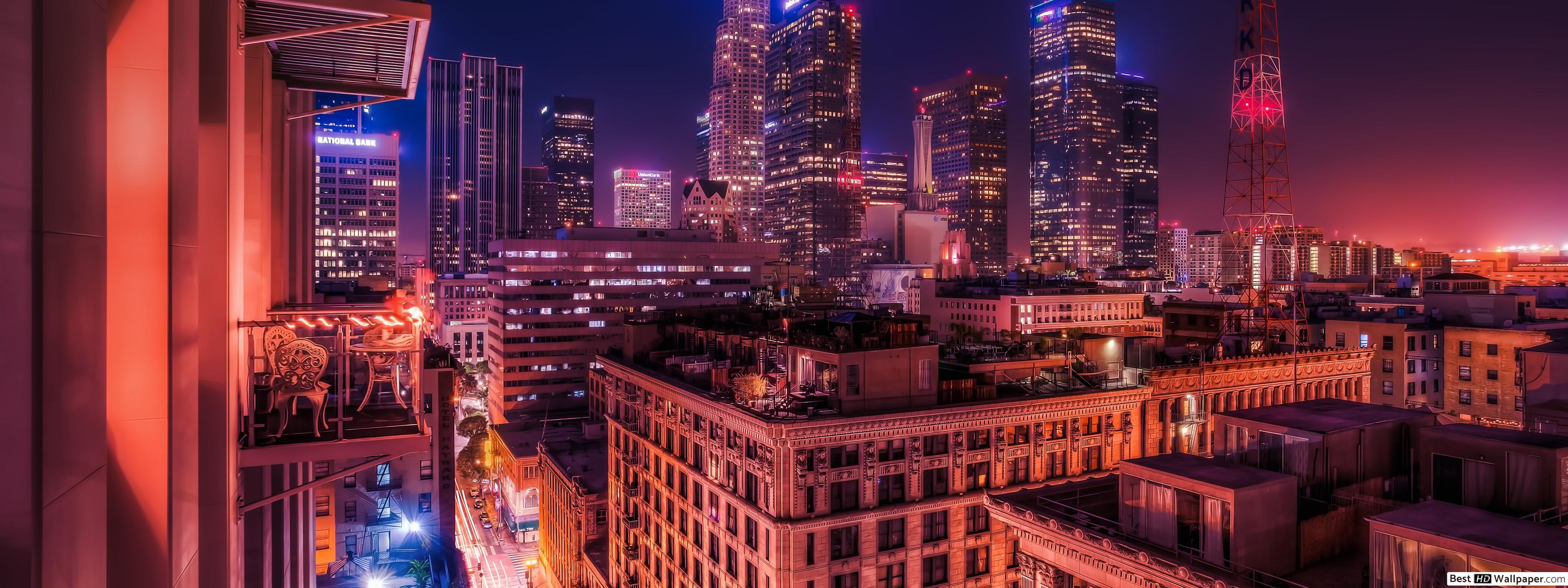3840x1440 Los Angeles HD wallpaper download
