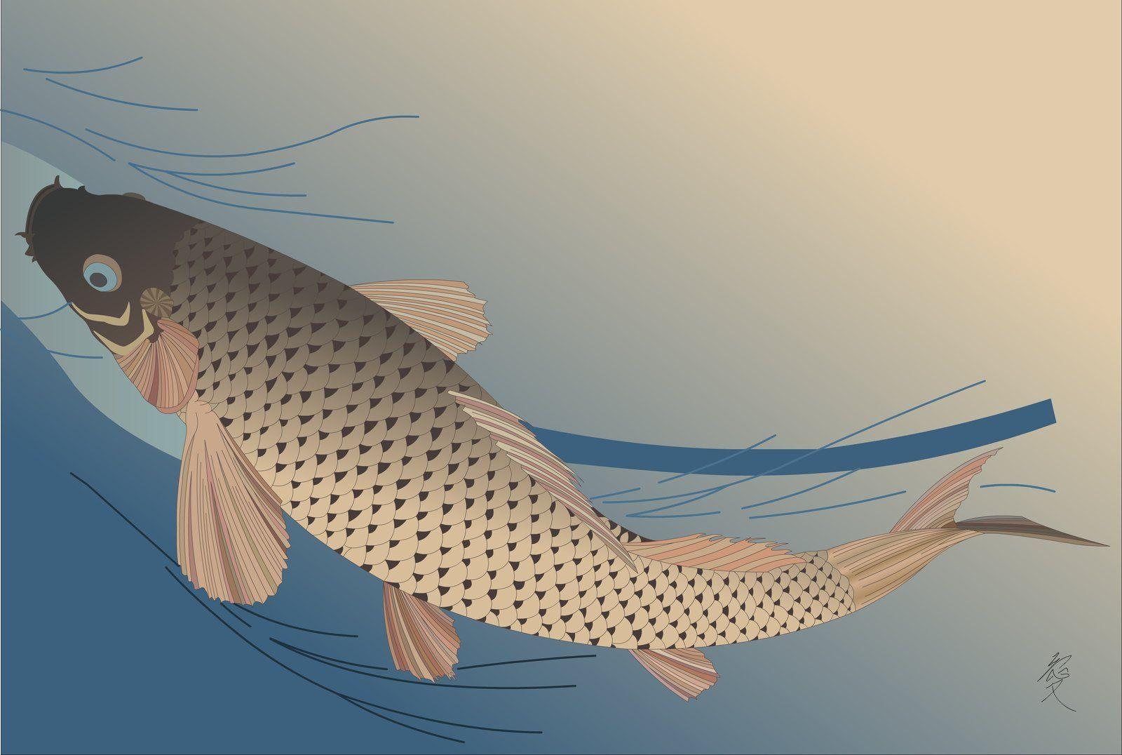 1600x1076 Koi, Carp Ukiyoe