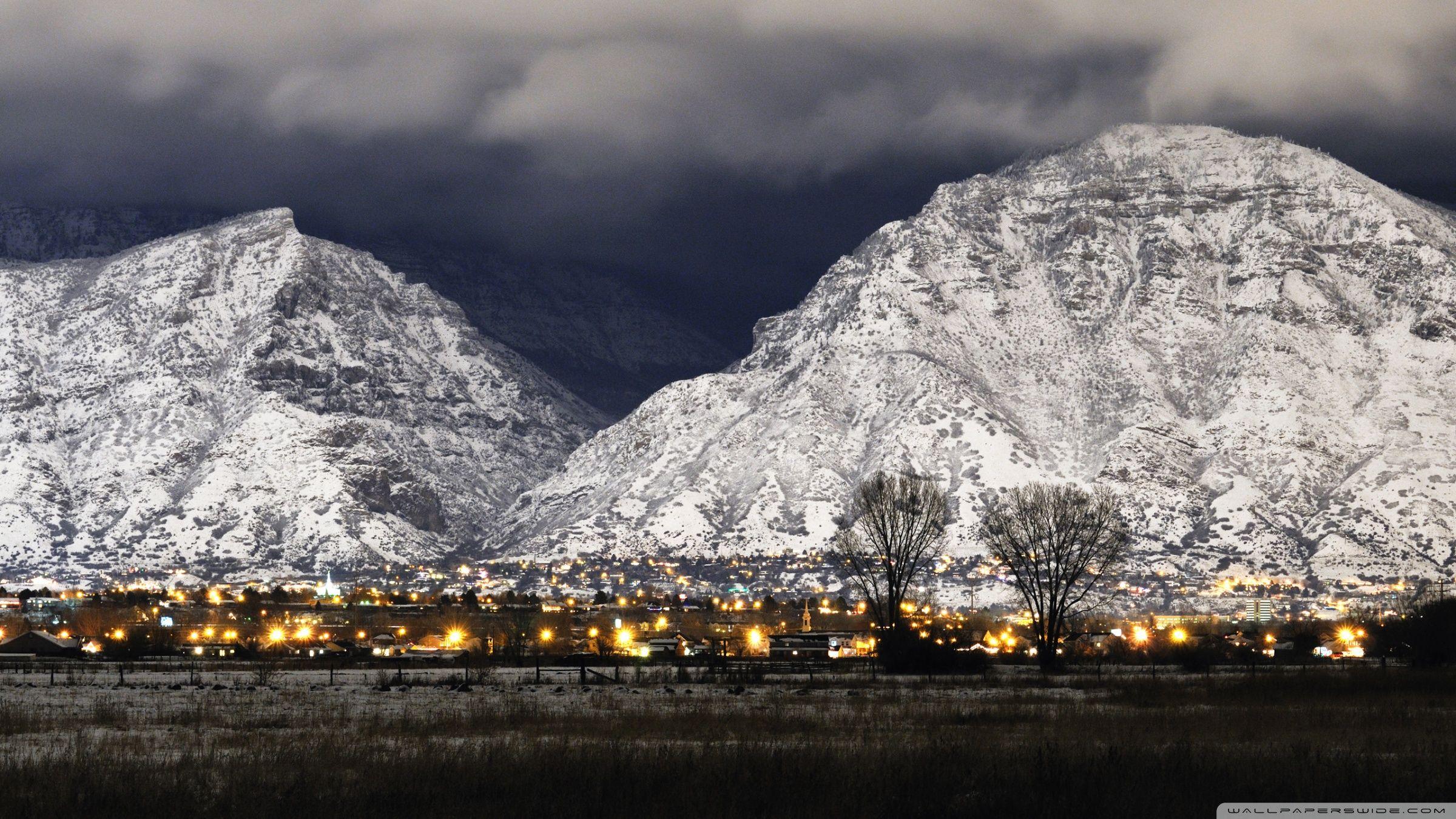2400x1350 Provo Winter Night Ultra HD Desktop Background Wallpaper for 4K UHD TV : Tablet