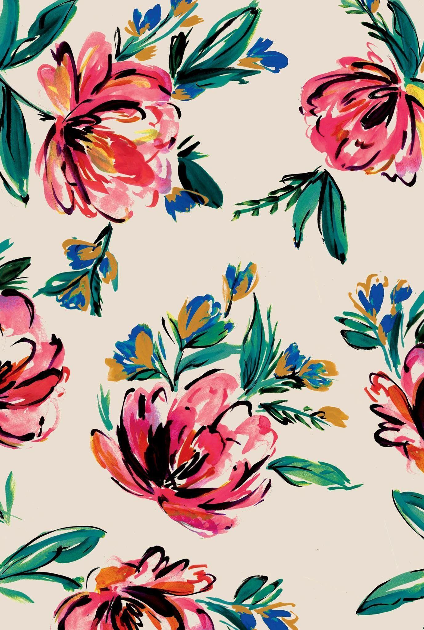 1378x2048 love this painterly flower pattern. Floral illustrations, Flower pattern design, Floral pattern