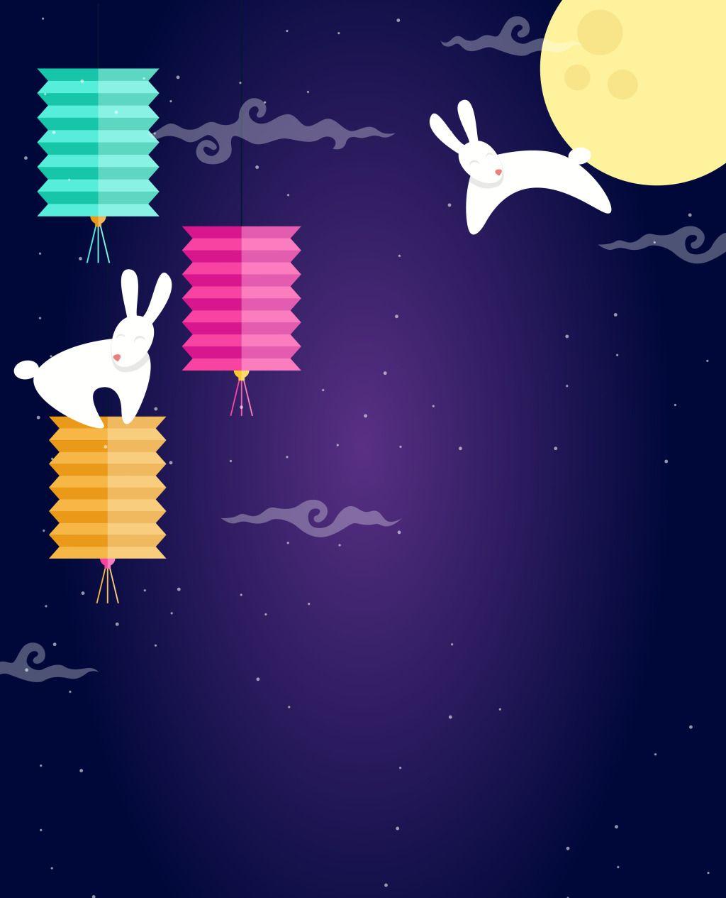 1024x1265 Vector blue purple flattened Mid Autumn Festival background. Festival background, Mid autumn festival, Mid autumn