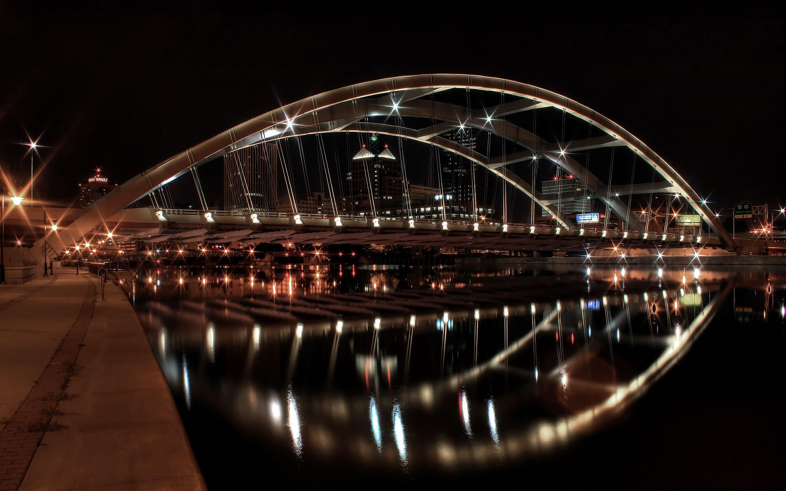 2560x1600 Late Night Bridge Wallpaper