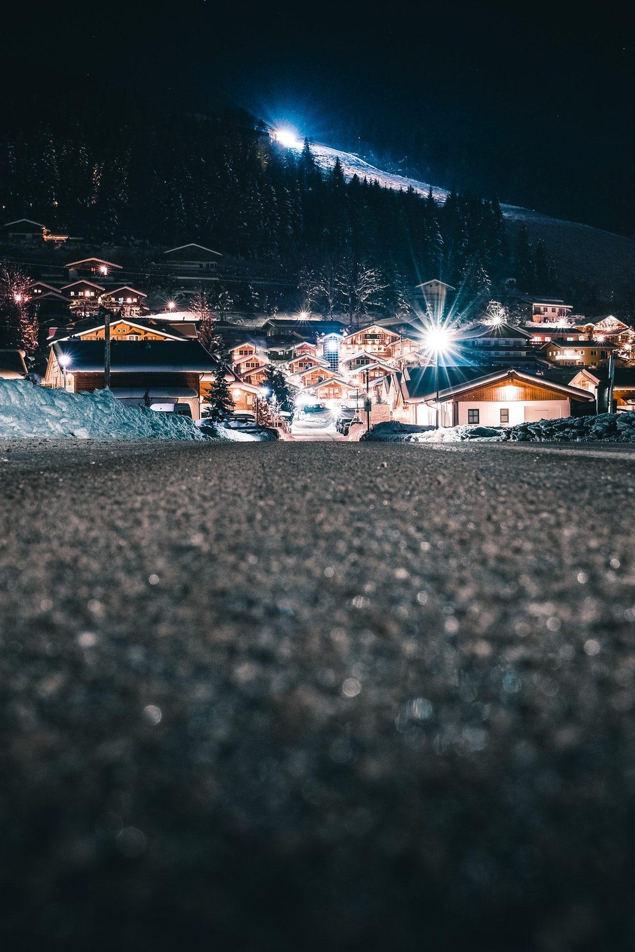 1280x1919 Winter Night Wallpaper