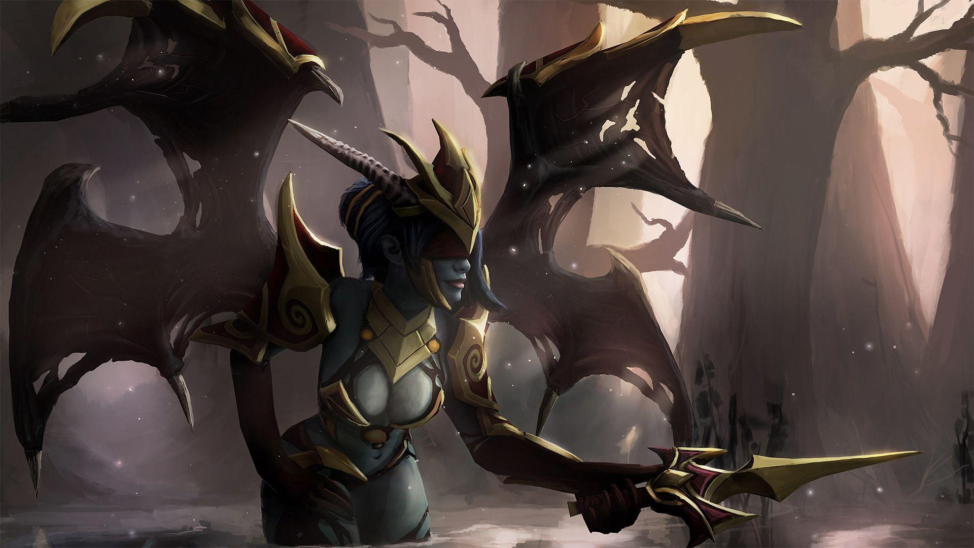 1920x1080 heroes, Queen of Pain, Defense of the ancient, Dota, Dota Valve, Valve Corporation, Fantasy art, Wings Wallpaper HD / Desktop and Mobile Background